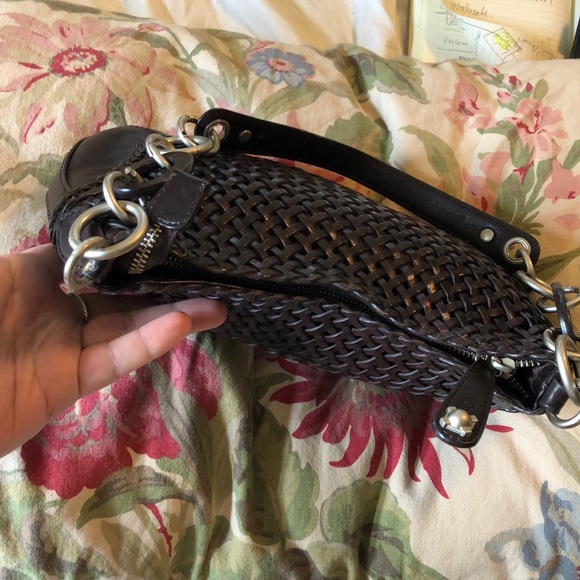 MAXX NEW YORK Classic Woven Brown Leather Shoulder Bag Hardware Stap $129 NEW - Picture 12 of 14